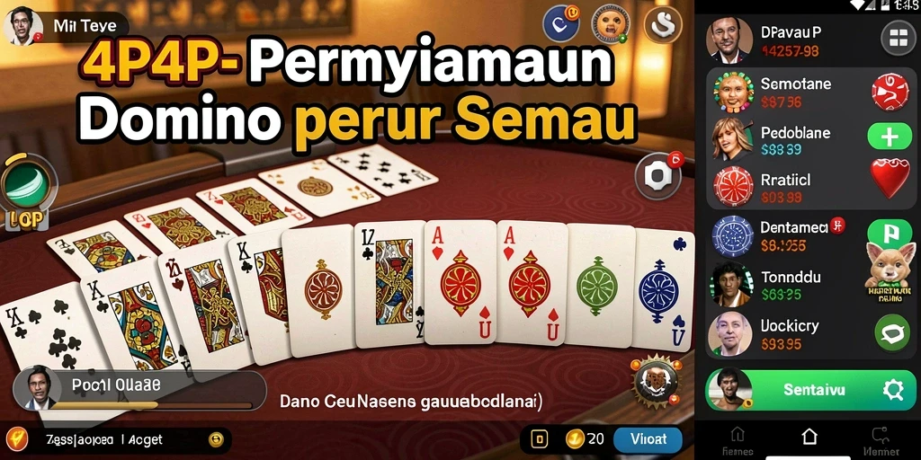 Tampilan gameplay seru dari permainan Domino 4P4P.