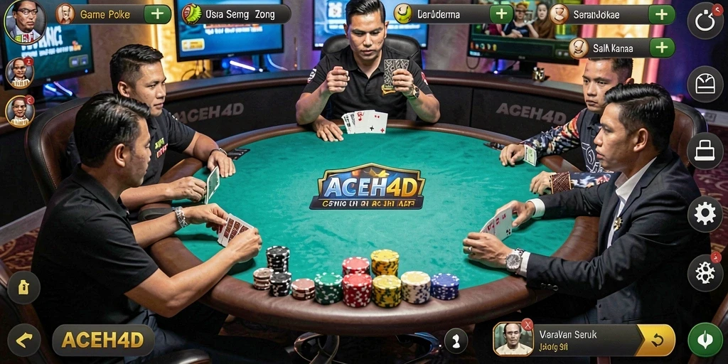 Tampilan menakjubkan dari gameplay Poker di ACEH4D.