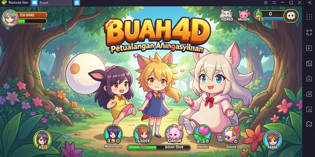 Tampilan gameplay seru dari BUAH4D dengan karakter Anime yang menarik.