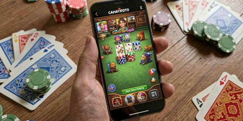 Screenshot CAHAYATOTO menunjukkan gameplay Gaple yang mengasyikkan.