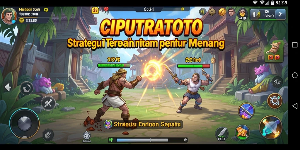 Screenshot gameplay CIPUTRATOTO menampilkan pertempuran strategi yang intens.
