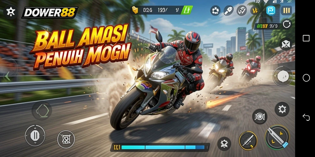 Tampilan balapan seru di DOWER88 dengan motor kece.