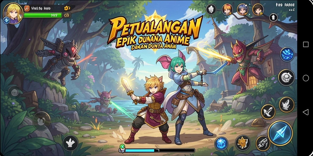 Tangkapan layar FA99 menampilkan aksi seru dalam pertempuran karakter anime.