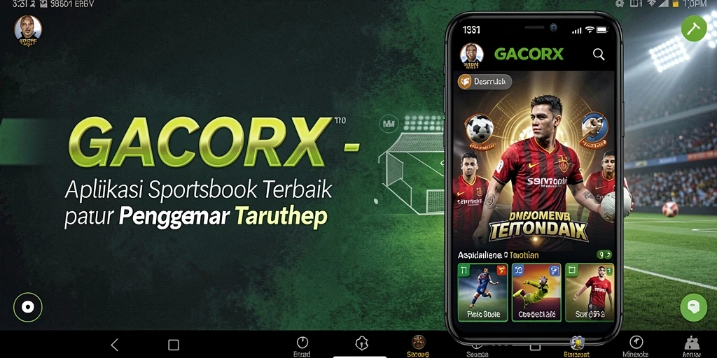 Tampilan menarik dari aplikasi GACORX dengan fitur taruhan olahraga.
