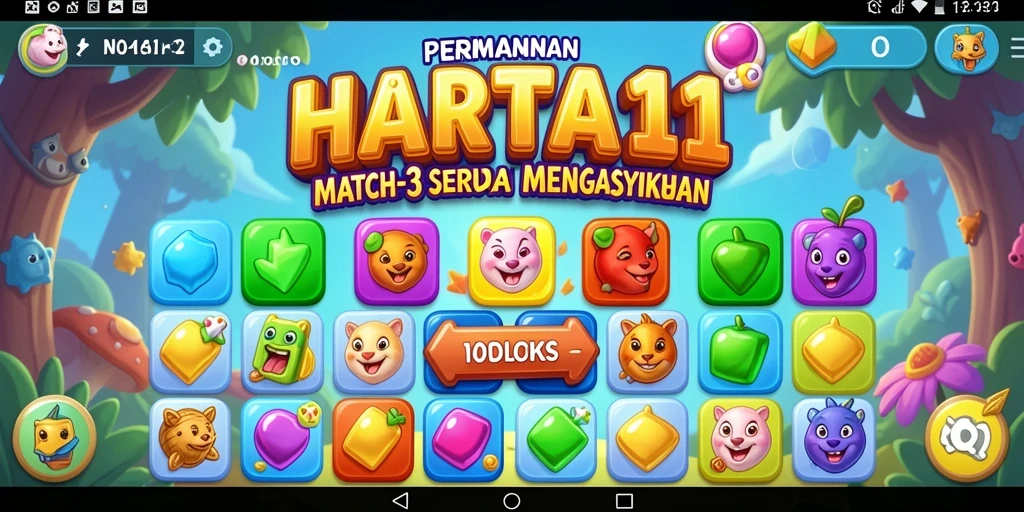 Screenshot gameplay HARTA11 menunjukkan momen seru dalam permainan Match-3.