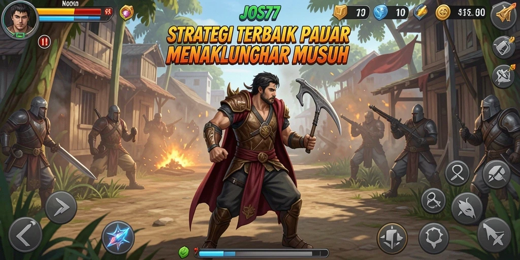 Tampilan gameplay JOS77 dengan aksi strategi yang mendebarkan.