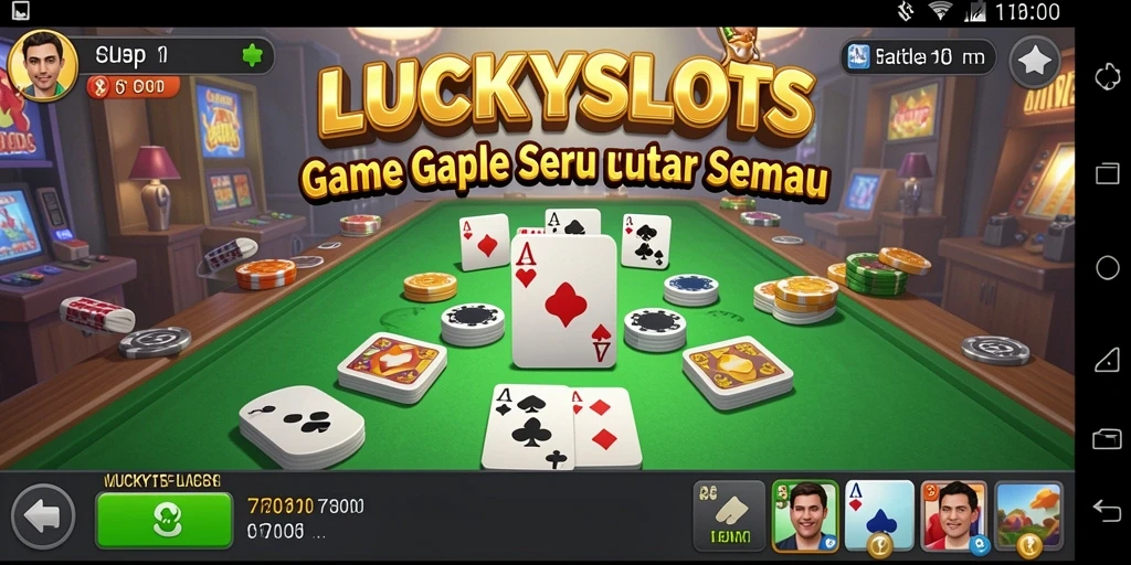 Tangkapan layar gameplay LUCKYSLOTS yang menampilkan keseruan bermain Gaple.