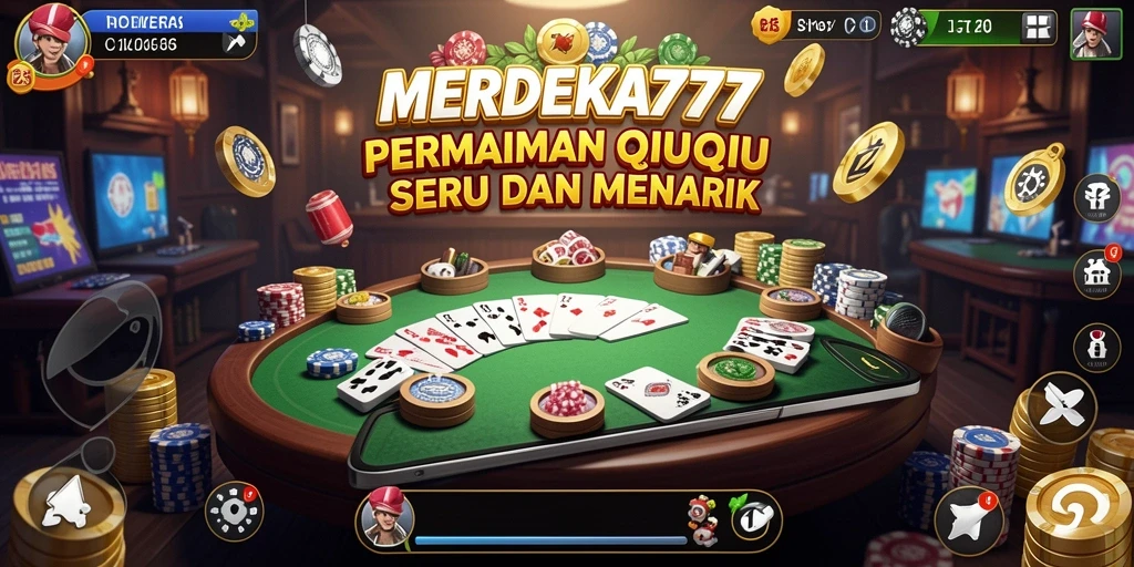 Screenshot menampilkan aksi seru dalam permainan QiuQiu MERDEKA777.