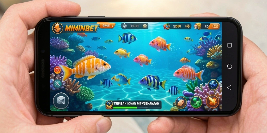 Tangkapan layar gameplay MIMINBET yang menampilkan keseruan berburu ikan.