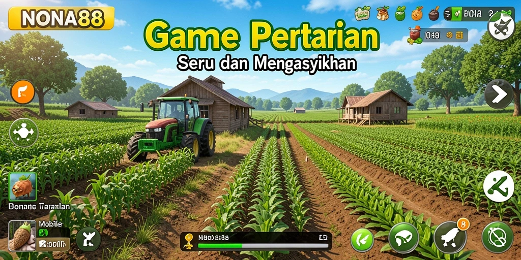 Tampilan gameplay Farming NONA88 yang menarik dan interaktif.