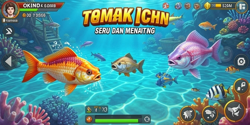 Gameplay seru menembak ikan dengan grafis menarik.