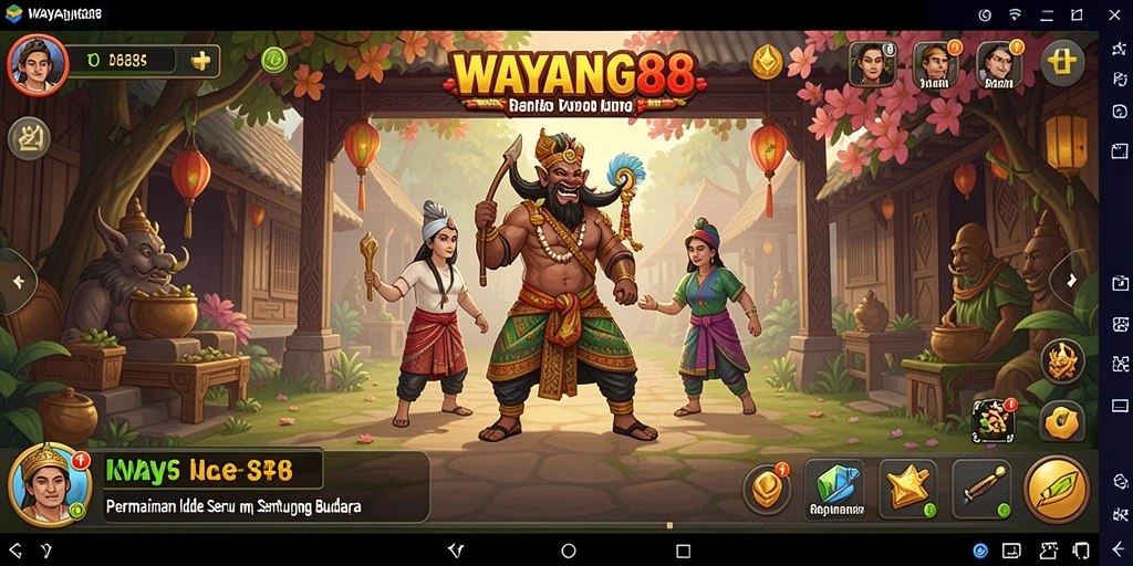 Tampilan screenshot menunjukkan karakter wayang bertarung dalam permainan Idle yang menarik.
